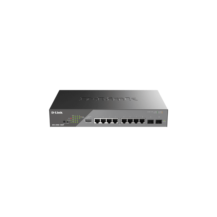 8 ports Giga PoEat dont 4 Longue Distance + 2 SFP