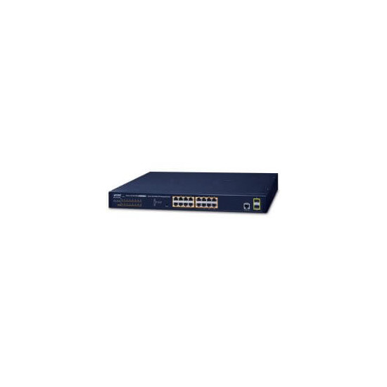 Switch 19" L2 16 ports Giga PoE at 2xSFP