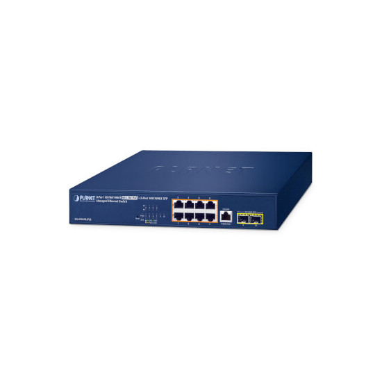 Switch 19" L2 8 ports Giga PoE bt 180W 2xSFP
