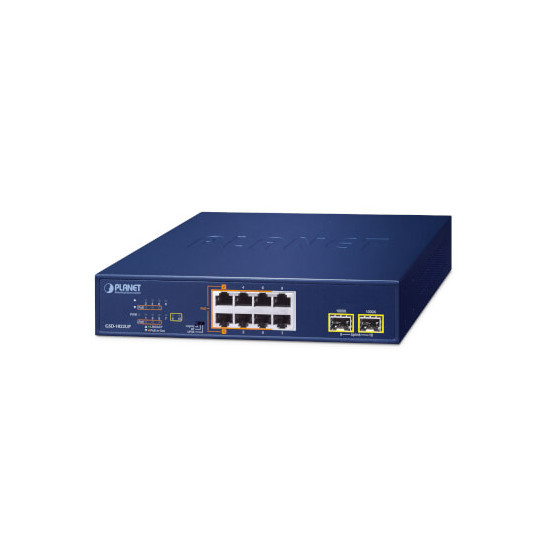 Switch 19" 8 ports Giga PoE bt 180W 2xSFP