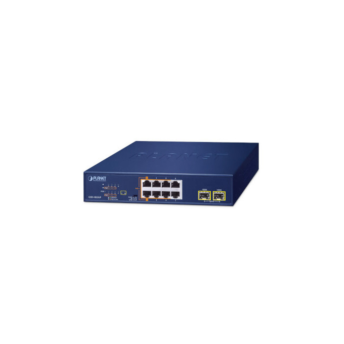 Switch 19" 8 ports Giga PoE bt 180W 2xSFP