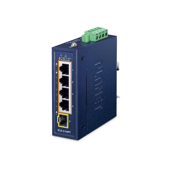 Switch Indus compact 4 RJ45 Giga PoE at 120W 1xSFP