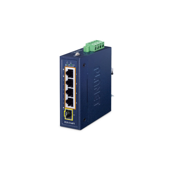 Switch Indus compact 4 RJ45 Giga PoE at 120W 1xSFP