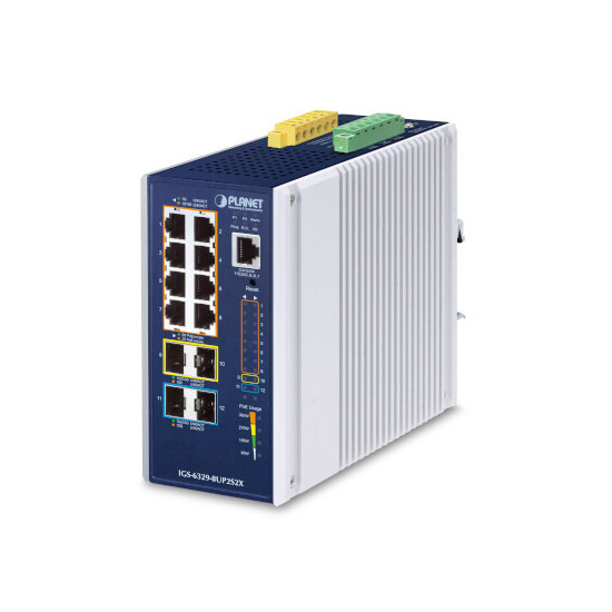 Switch indus managé 8 giga PoE Bt + SFP+