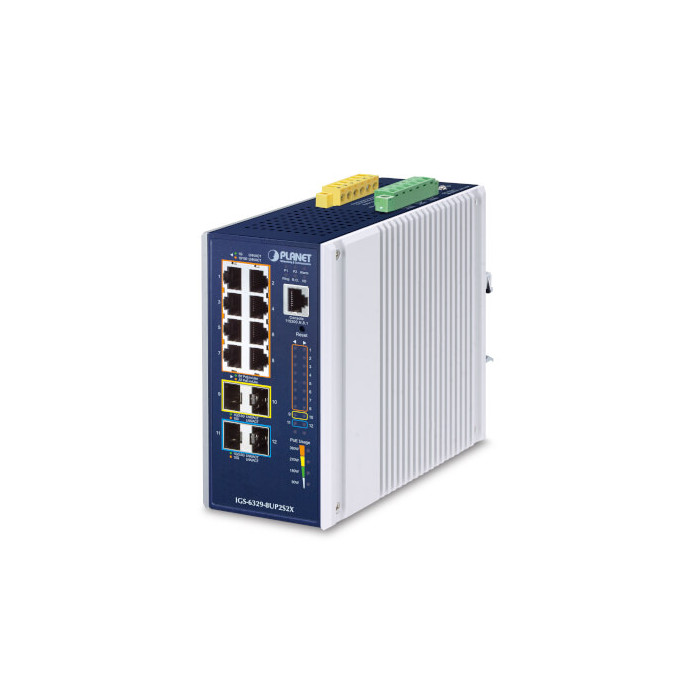 Switch indus managé 8 giga PoE Bt + SFP+