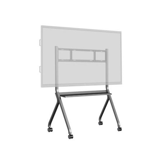 Support mobile + étagère pour écrans de 55 à 86''