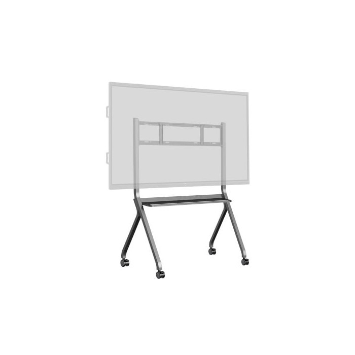 Support mobile + étagère pour écrans de 55 à 86''