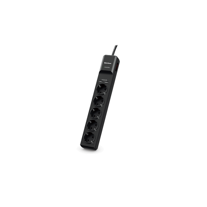 Multiprise 10A - 350J 5 prises FR + 2 ports USB