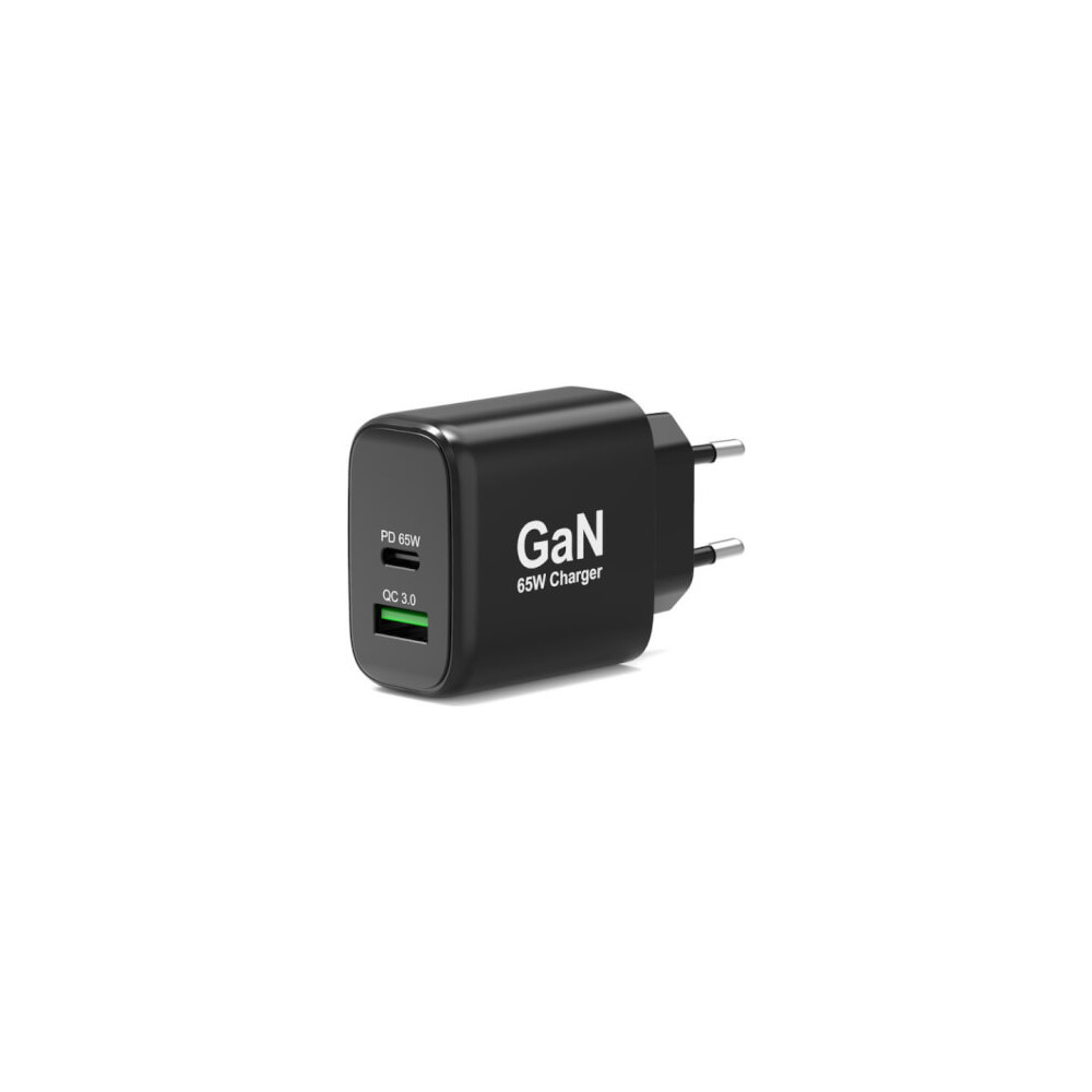 Alim USB GaN 1 USB A + 1 USB C 65W sans câbles