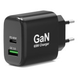 Alim USB GaN 1 USB A + 1 USB C 65W sans câbles