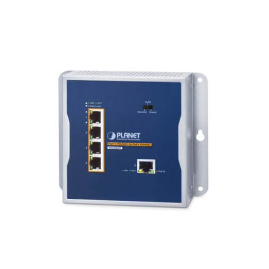 Extendeur mural indus 1 PoE bt In / 4 PoE at Out
