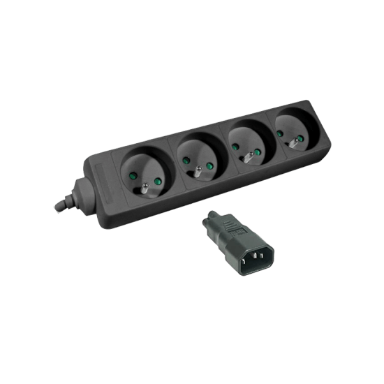 Multiprise 4 sorties FR (Entrée IEC C14) 10A