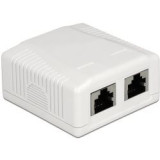 Prise monobloc 2 RJ45 STP Cat 6A
