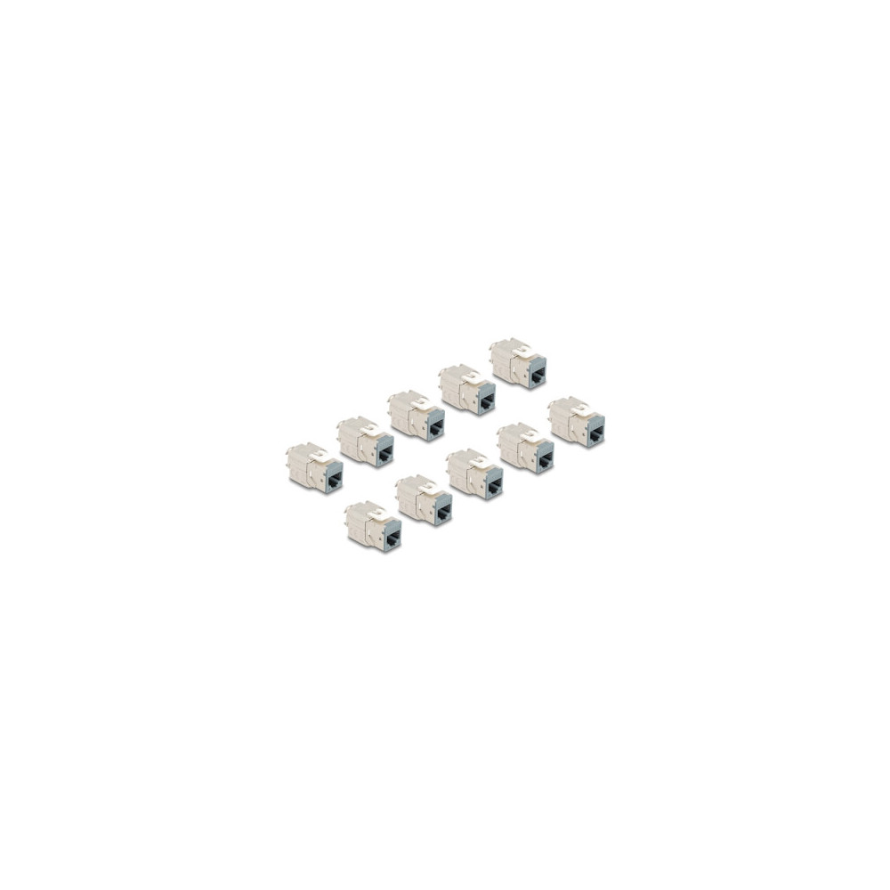 Pack de 10 embases CAT6A sans outils grises