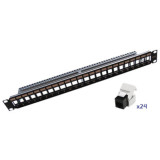 Panneau de brassage 24 ports 19" 1U Cat 6 U/UTP