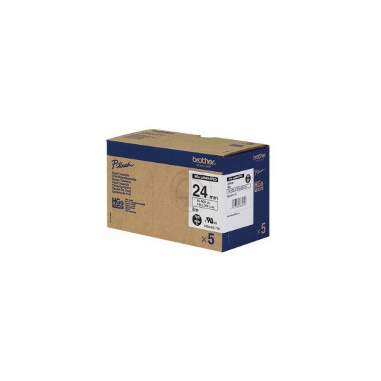 Rubans HG HIGH GRADE laminé 24mm Noir/Jaune