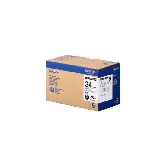 Rubans HG HIGH GRADE laminé 24mm Noir /Mat argent