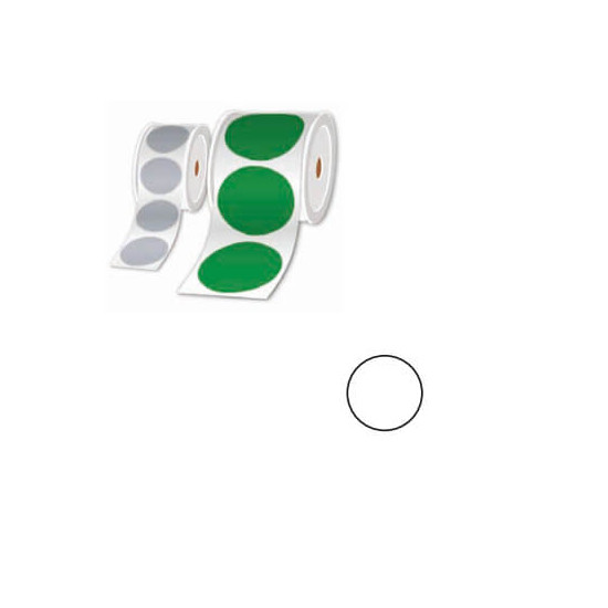 Rouleau pastilles prédéc. blanc Ø 50mm 500 étiq.
