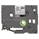 Ruban TZ laminé 12mm Blanc/Transparent