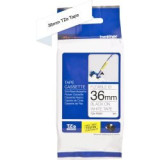 Ruban TZ laminé flexible 36mm Noir/Blanc