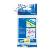 Ruban laminé Noir/Motifs Cœurs Rose 12mm