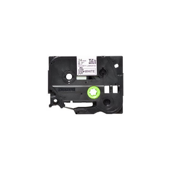 Ruban TZeSE5 24mm Noir / Blanc Laminé sécu.