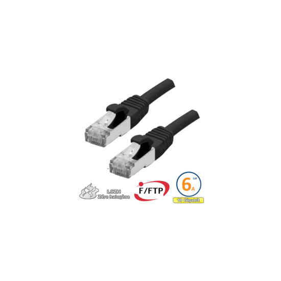 Cordon RJ45 Cat 6a F/FTP Primacy LSZH 0.5m bleu