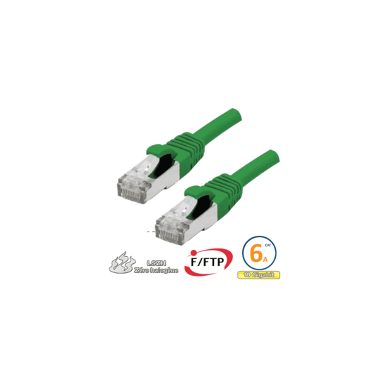 Cordon RJ45 Cat 6a F/FTP Primacy LSZH 5m bleu