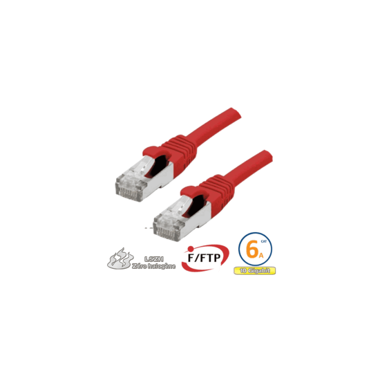 Cordon RJ45 Cat 6a F/FTP Primacy LSZH 10m bleu