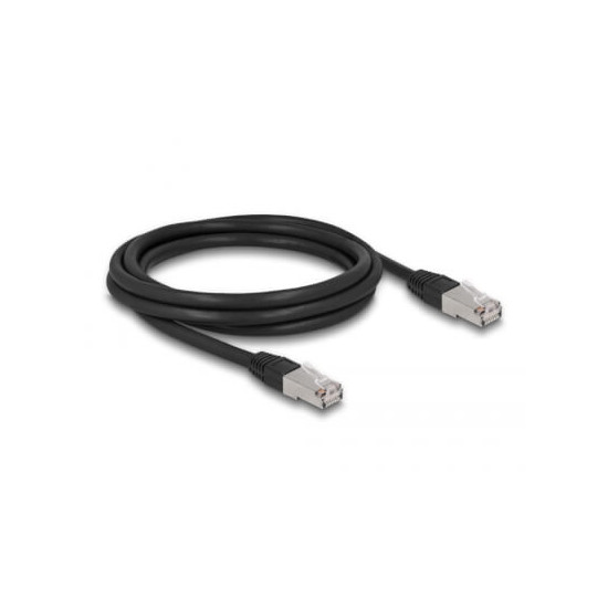 Cordon RJ45 Cat 6a outdoor LSZH S/FTP 2m noir