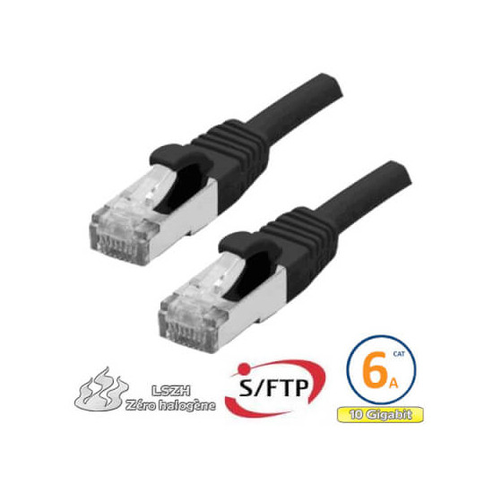 Cordon RJ45 Cat 6a F/FTP Primacy LSZH 1m bleu