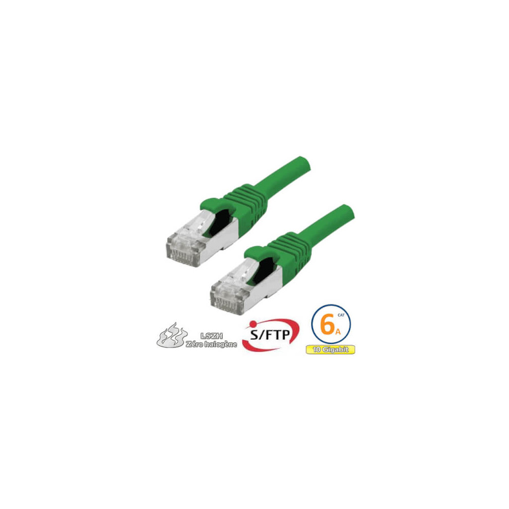 Cordon RJ45 Cat 6a F/FTP Primacy LSZH 1m bleu