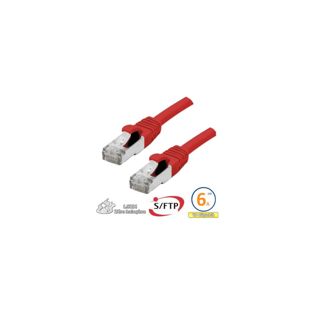 Cordon RJ45 Cat 6a F/FTP Primacy LSZH 2m bleu