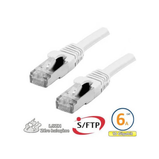Cordon RJ45 Cat 6a F/FTP Primacy LSZH 3m bleu
