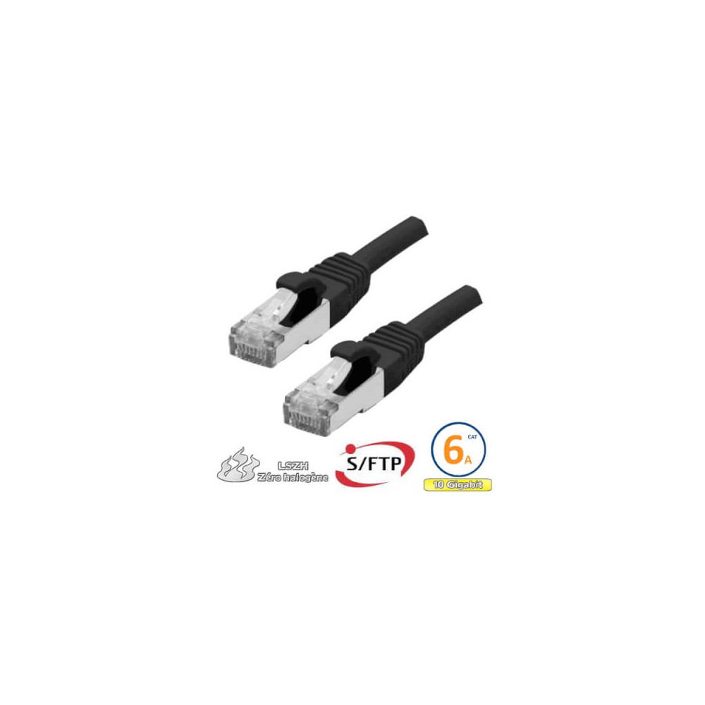Cordon RJ45 Cat 6a F/FTP Primacy LSZH 10m bleu