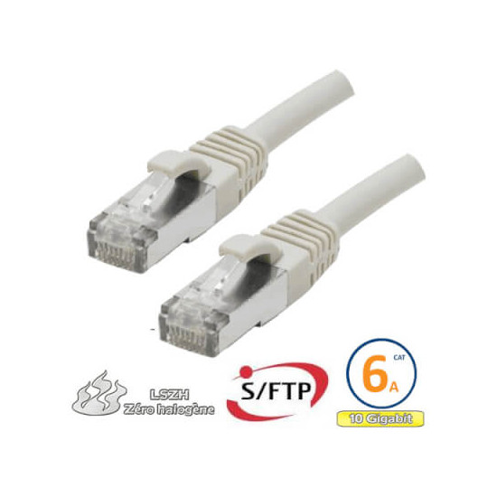 Cordon RJ45 Cat 6a F/FTP Primacy LSZH 3m bleu
