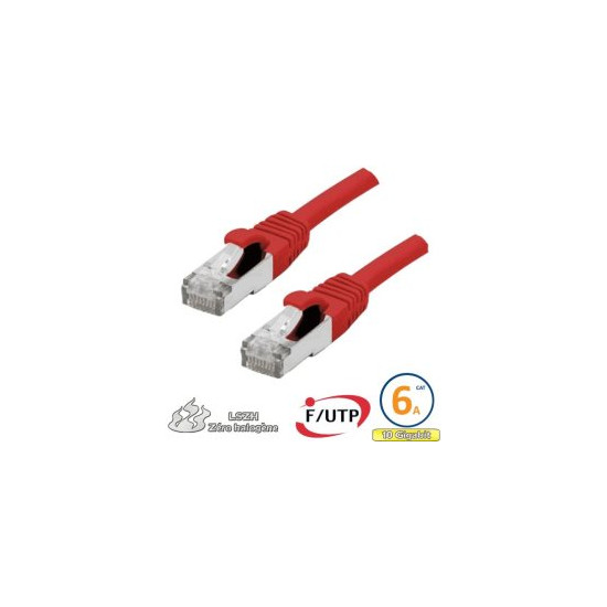 Cordon RJ45 Cat 6a F/FTP Primacy LSZH 0.3m bleu