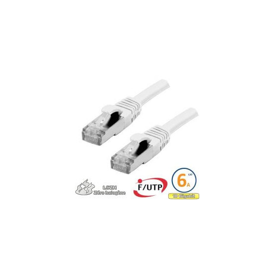 Cordon RJ45 Cat 6a F/FTP Primacy LSZH 0.5m bleu