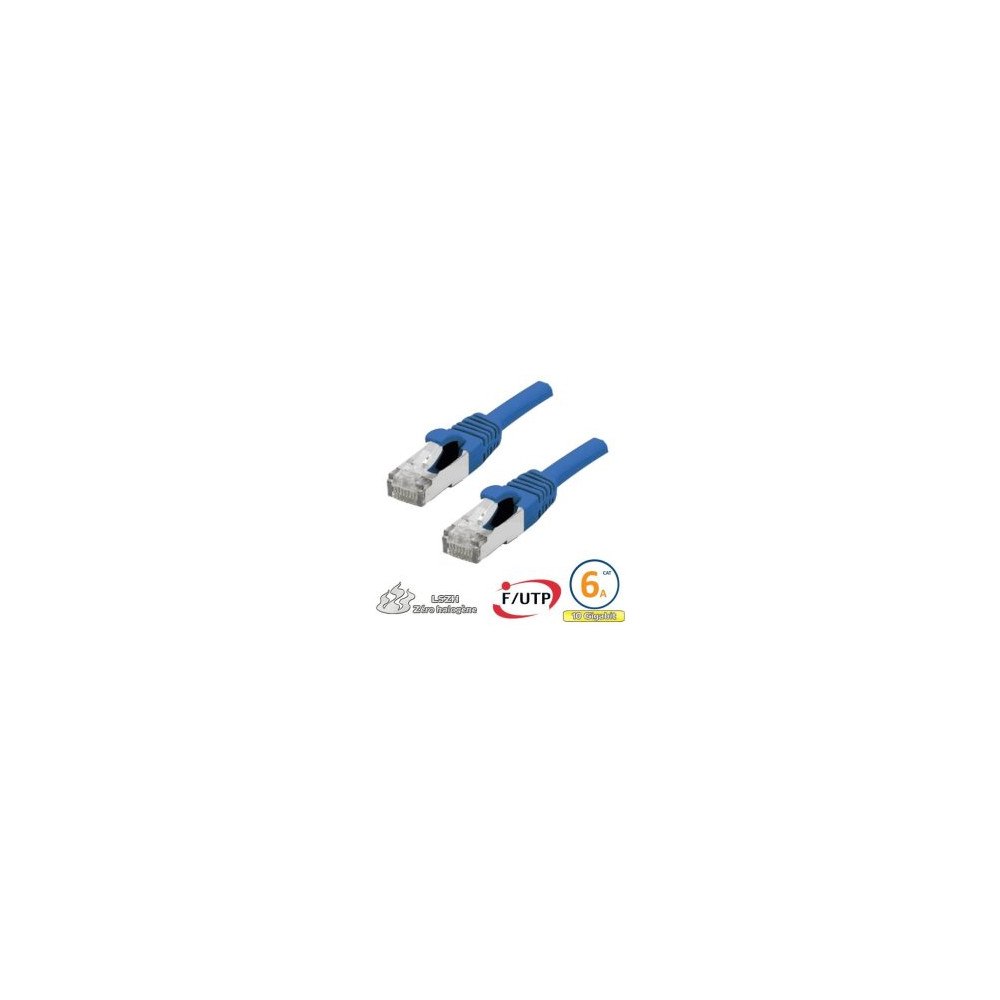 Cordon RJ45 Cat 6a F/FTP Primacy LSZH 3m bleu