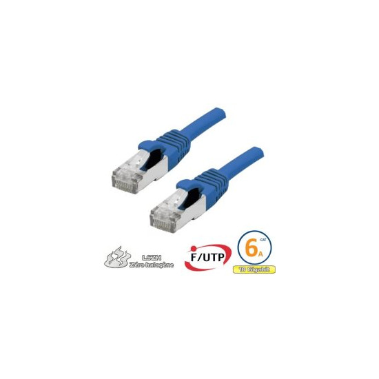 Cordon RJ45 Cat 6a F/FTP Primacy LSZH 5m bleu