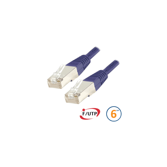 Cordon RJ45 Cat 6a F/FTP Primacy LSZH 1m bleu