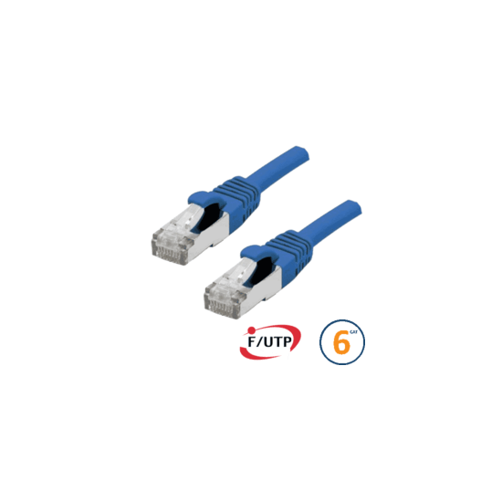 Cordon RJ45 Cat 6a F/FTP Primacy LSZH 3m bleu
