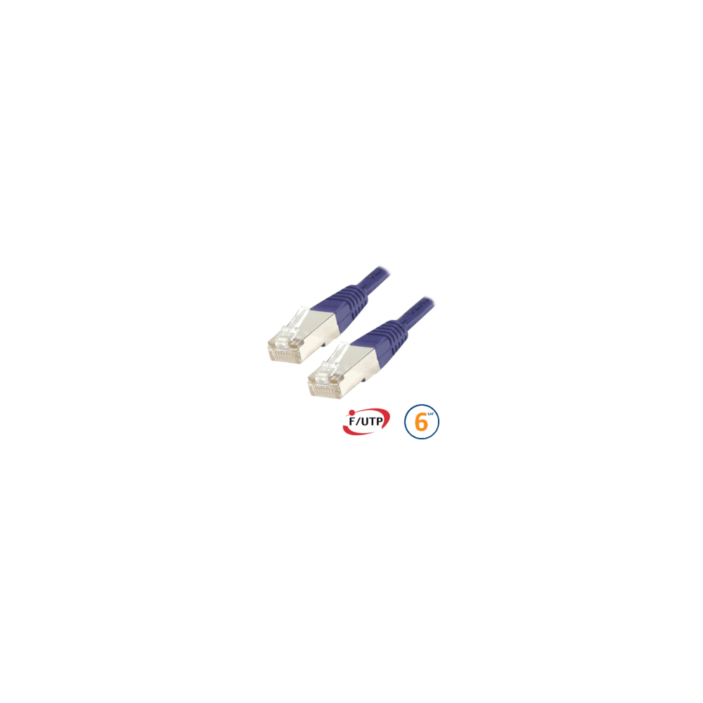 Cordon RJ45 Cat 6a F/FTP Primacy LSZH 3m bleu