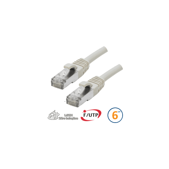 Cordon RJ45 Cat 6a F/FTP Primacy LSZH 3m bleu