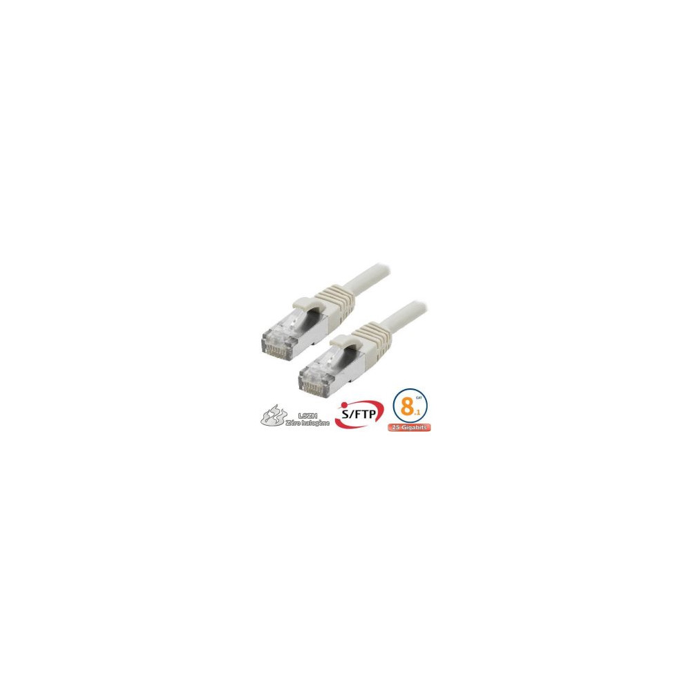 Cordon RJ45 Cat 8.1 S/FTP Primacy LSZH 0.5m beige