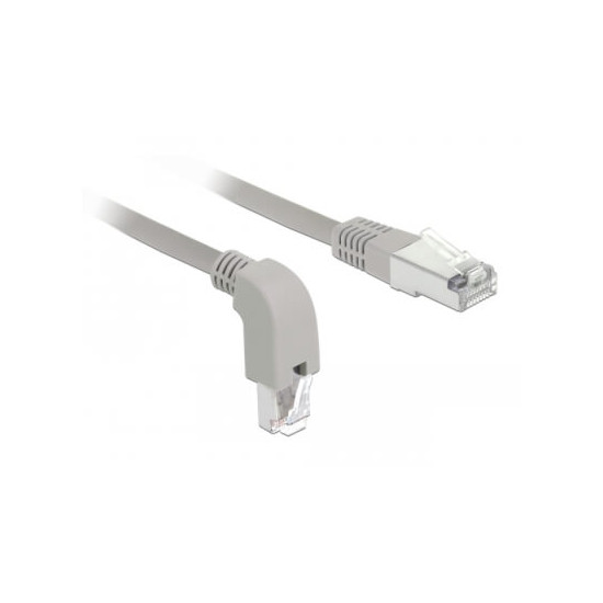 Cordon RJ45 Cat 6a S/FTP coudé B/ droit 2m beige