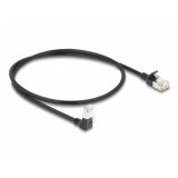 Cordon RJ45 Cat 6a S/FTP coudé bas 0,5m noir