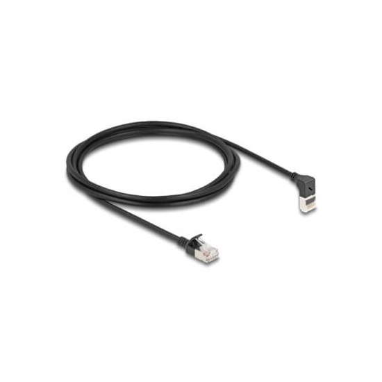 Cordon RJ45 Cat 6a S/FTP coudé haut 2m noir