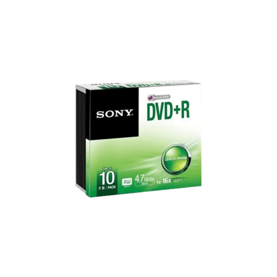 Pack de 10 DVD+R 16X boitier slim