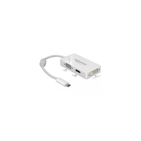 Adapteur USB Type C VGA / HDMI / DVI blanc